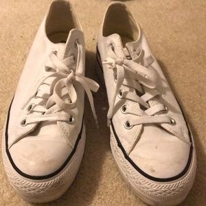Converse white platform shoes